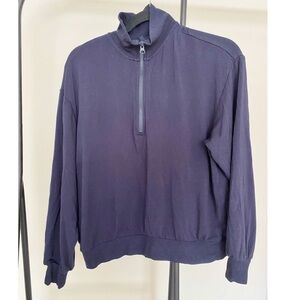 Lou & Grey Navy Blue Half Zip Sweatshirt Size Medium